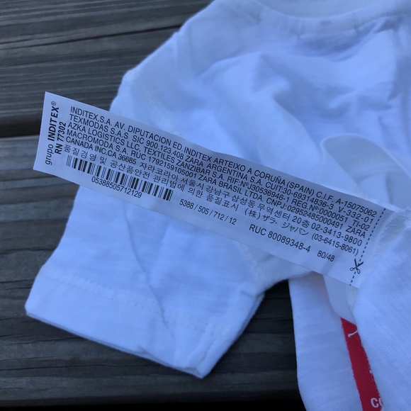 Zara Baby Boy Tee Shirt Top White 100% Cotton Top - Picture 6 of 7